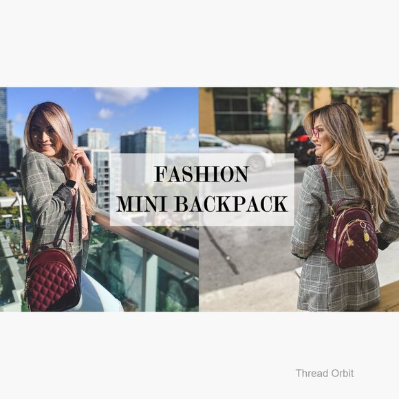 Mini Leather Quilt Backpack Purse Convertible Daypack for Women main image 7